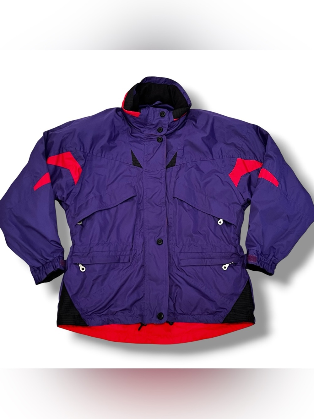 VTG 80s 90s Alpine Design Women 10 Ski Jacket Neon Ski Coat Colorful Retro E-8